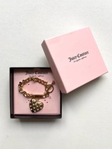 Juicy Couture Gold Heart Bracelet with Pearl Accents Crown Clasp - £63.09 GBP