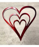 Heart Trio - Metal Wall Art - Metallic Red 7 1/2&quot; x 7 3/4&quot; - $19.93