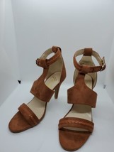BEACON Womens Rianna Sandals Heels Brown Buckle Size 9M Whiskey - £11.87 GBP