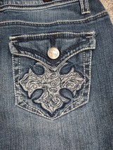 Earl Jeans Womens 6 Blue Denim Slim Bootcut Mid Rise Stretch Pockets 29x30 - $14.99