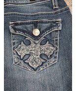 Earl Jeans Womens 6 Blue Denim Slim Bootcut Mid Rise Stretch Pockets 29x30 - £11.77 GBP