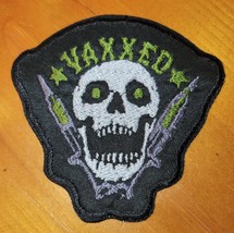 Vaxxed Skull- Iron On/Sew On Patch    10674 - £6.27 GBP