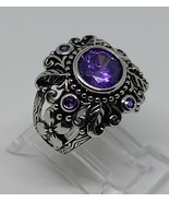Amethyst 3ct Purple, Ring 925 Sterling Silver Size-8.75 / FREE SHIPPING - $724.14 MXN