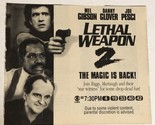 Lethal Weapon 2 Print Ad Advertisement Mel Gibson Danny Glover Joe Pesci... - £4.66 GBP