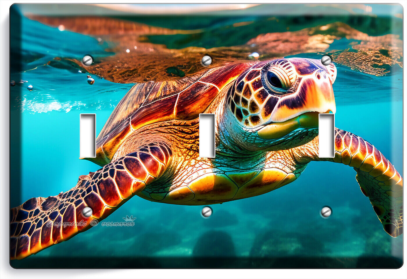DOLPHINS AT FULL MOON SPLASHING LIGHT SWITCH OUTLET WALL PLATES ROOM OCEAN DECOR Item image 8