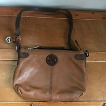 Gently Used Brighton Small Brown Leather Purse w Adjustable Strap &amp; Zipper Closu - £30.38 GBP