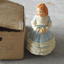 Fancy Resin Dollhouse Figurine Odd Girl with Dog 4&quot; Tall NIB - $17.82