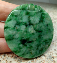 Certified Green Natural A Jade jadeite Pi Xiu No Carved Words Amulet Pendant - £157.26 GBP