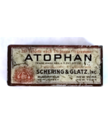 Vintage Schering &amp; Glatz Atophan Drug Store Box 2.5&quot; New Jersey New York - $453.83 MXN