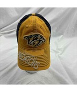 Reebok NHL Mens Cap Hat Yellow Blue Embroidered Nashville Predators Adju... - £15.56 GBP