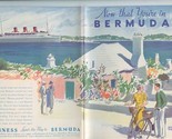 1936 Now That You&#39;re In Bermuda Booklet with Map &amp; Railroad &amp; Ferry Sche... - $47.52