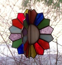 Dresden Style Stained Glass Twirler Mobile - $90.00