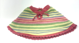 Bitty Baby American Girl Knit Poncho 2011 Pastel Striped Cape - $7.92