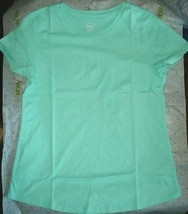 Wonder Nation Girls Essential Tee T-Shirt MEDIUM (7-8) Green Fade Resistant - $9.75