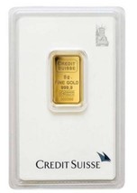 Credit Suisse 5 Gram Statue Of Liberty Gold Bar 999.9 Of Fine Gold - £567.16 GBP