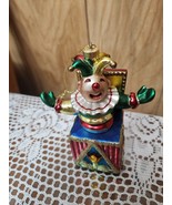 Fitz And Floyd Jack In The Box Glass Christmas Ornament Vintage Colorful - $447.61 MXN