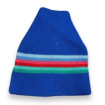 Vintage 70s Smiley Sparks Nevada Pure Wool Hat cap Beanie Multicolor Striped - £19.54 GBP