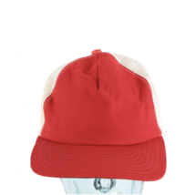 Vintage 80s New Era Pro Design Blank Trucker Hat Snapback Cap Red USA Size M/L - £26.42 GBP