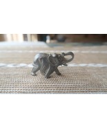 Vintage 2&quot; Pewter Elephant Figure Decor - £19.46 GBP