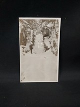 Early 1900s Photo Postcard The Flume Dixville Notch NH Man Standing Wint... - $9.65