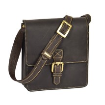 DR392 Small Cross Body Leather Pouch Travelling Bag Brown - £38.76 GBP