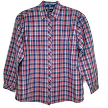 Wrangler Blues Womens Shirt Size XL Long Sleeve Button Front Red Blue Plaid - £10.91 GBP