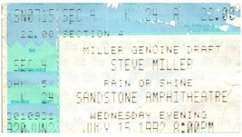 Vintage Steve Miller Ticket Stub July 15 1992 Sandstone Amphitheatre Kansas - $24.74
