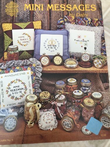 Gloria & Pat MINI MESSAGES Leaflet 5 by Dafni in Counted Cross Stitch 1979  - $8.59