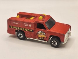 Vintage 1974 Hot Wheels Red Rescue Unit Emergency Vehicle Fire Truck EX - £13.43 GBP