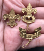 3 Diff Boy Scouts BSA Rank Insignia Pat. 1911 Pins Tenderfoot 1st &amp; 2nd ... - £16.50 GBP