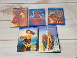 Lot of 5 Super Hero Blu-Ray, DVD Movies Spiderman, Wonder Woman, Ghost Rider - £13.46 GBP