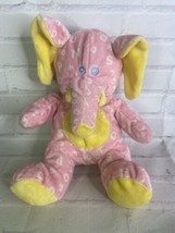 Best Made Toys Plush Pink Yellow Elephant with White Letters Stuffed Animal - £35.49 GBP