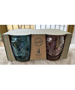 New Impressions DOUBLE OLD FASHIONED Rocks Butterfly Whiskey Glasses 13o... - £23.94 GBP