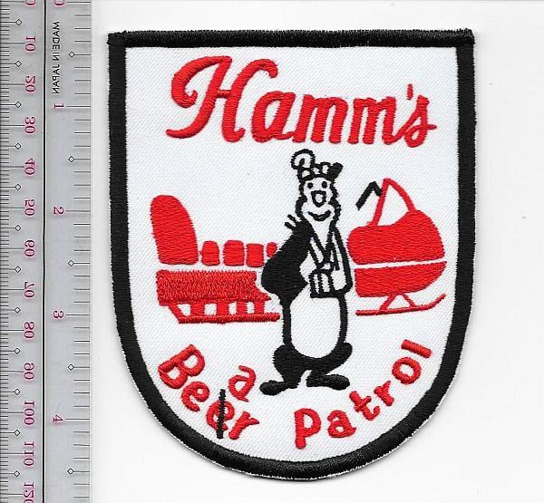 Snowmobile &amp; Hamm&#39;s Beer Bear Patrol Snowmobile 1960 and 1970 Promo Patch - $9.99