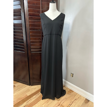 Social Bridesmaids Womens Gown Dress Black Lined Maxi Sleeveless Bow Plu... - $117.49