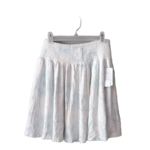 BP Skirt Ivory Blue Bandana Mix Print Women Knit Size Small Pockets Pull On - £19.67 GBP