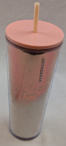 Starbucks 2019 Holiday Cascading Snow Rose Gold Glitter 24oz Cold Cup Tu... - $9.89