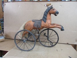 Antique Wooden Carved Carousel Horse Rocking PonyToy Paint Decorated Folk Art  F - £514.68 GBP