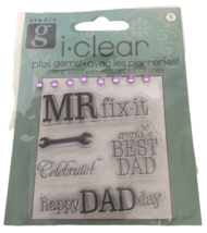Studio G Clear Stamp Set Happy Dad Day Card Making Words Mr Fix It Wrench Father - $4.99