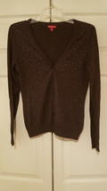 Merona Size Petite Small S/P Purple Beaded Button Front Sweater - £7.70 GBP