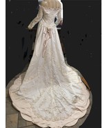Champagne Rose &amp; Ivory Floral Wedding Bridal Dress &amp; Headpiece Custom Si... - €215,62 EUR