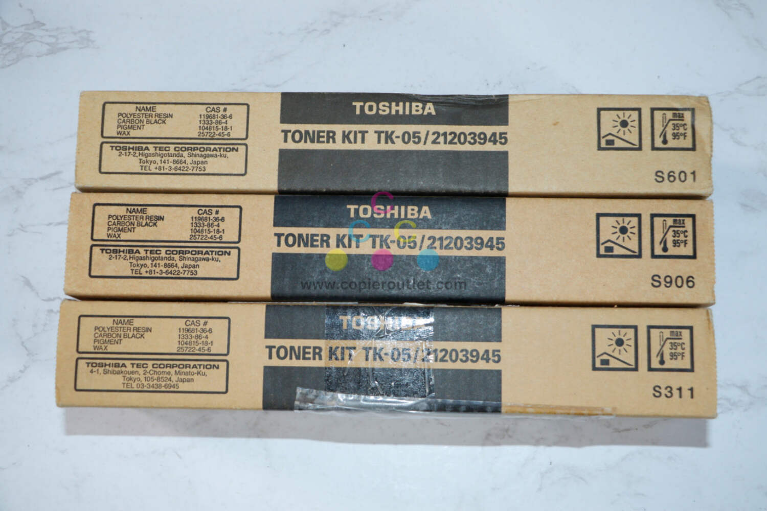 3 New OEM Toshiba TF521, TF531, TF551, TF621 Black Toner Kit TK-05/TK05 ... - $39.60