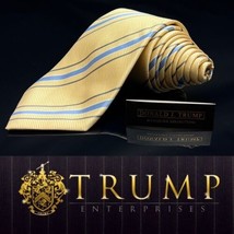 Donald J Trump Blue And Yellow Striped Silk Tie - £79.35 GBP