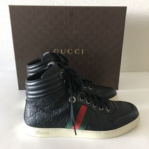 Gucci GG Guccissima Men’s Sneakers Shoes Leather Black 221825 Size 7.5 - $402.05