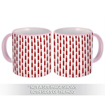 Bottle Print : Gift Mug White Red Pattern Clear Home Kitchen Decor Vintage Holid - £12.57 GBP