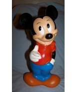 Walt Disney Plastic Mickey Mouse Bank w/Bottom Cover Missing-11 1/2 inches - £11.79 GBP