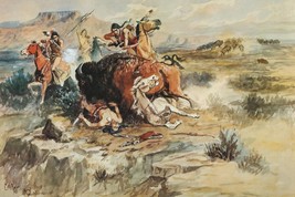 Buffalo Hunt by Charles Marion Russell Western Giclee Art Print + Ships Free - £31.06 GBP+