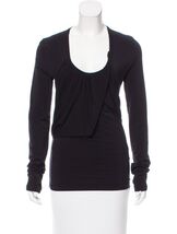 Helmut Lang Rare Archival Vintage Black Layered Long Sleeve Top IT 46 - €76,63 EUR