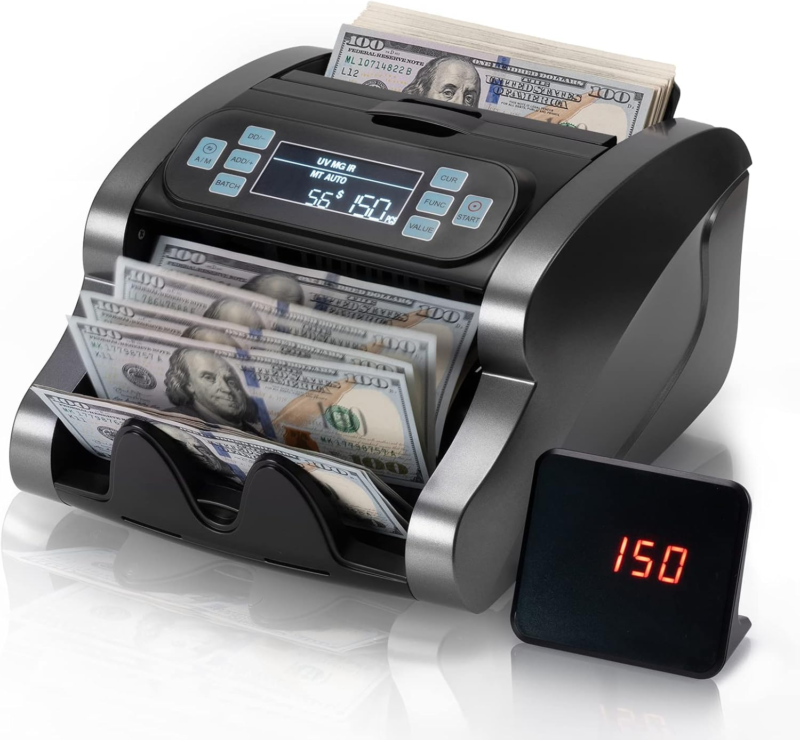  Money Counter Machine Count Value, UV/MG/IR/MT/DD, USD/EUR Bill Counter... - $195.57