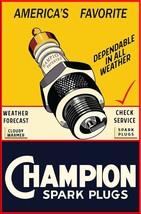 Champion Spark Plug Metal Sign - £30.79 GBP